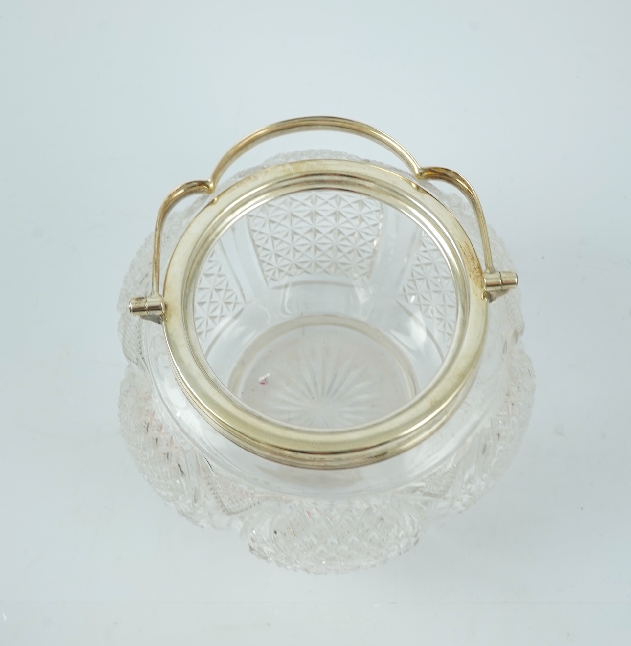 A late Victorian silver mounted cut glass biscuit barrel, by Atkin Brothers